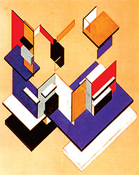Desenho axonométrico de habitação (1924) – Van Doesburg