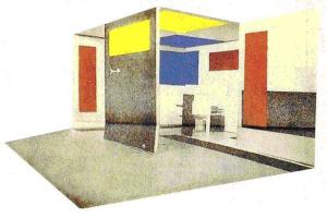 Composição-Espaço-Cor para o Berliner Kunstausstellung Grosse (1923) – Rietveld e V. Húszar